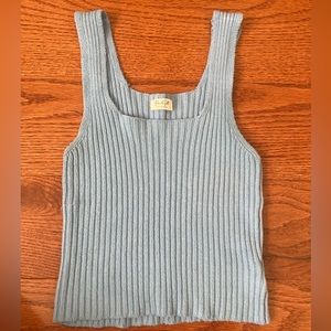 light blue ribbed top
